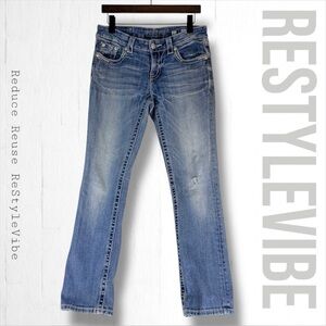 MISS ME Women’s Size 27 Denim Jeans Easy Cropped Stretch Embellished Pockets